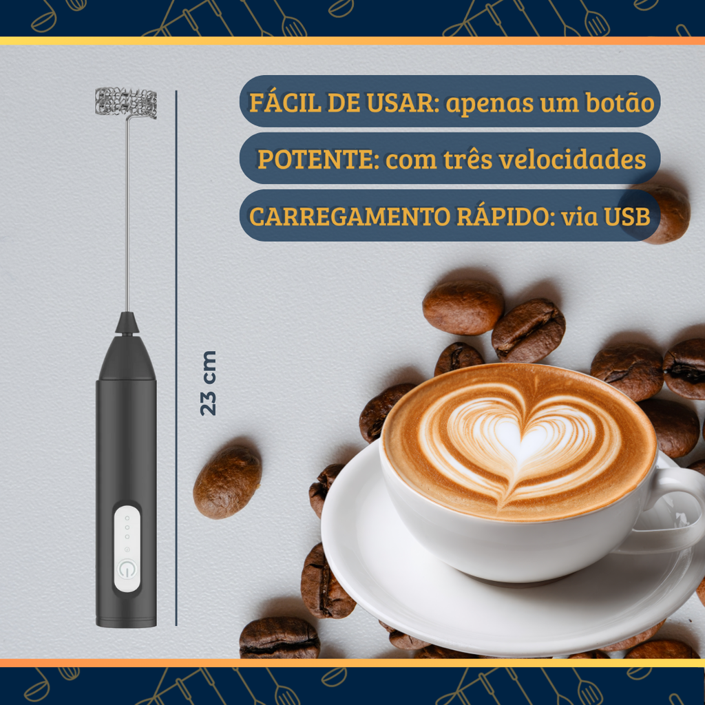 Espumador de Leite Portátil Premium